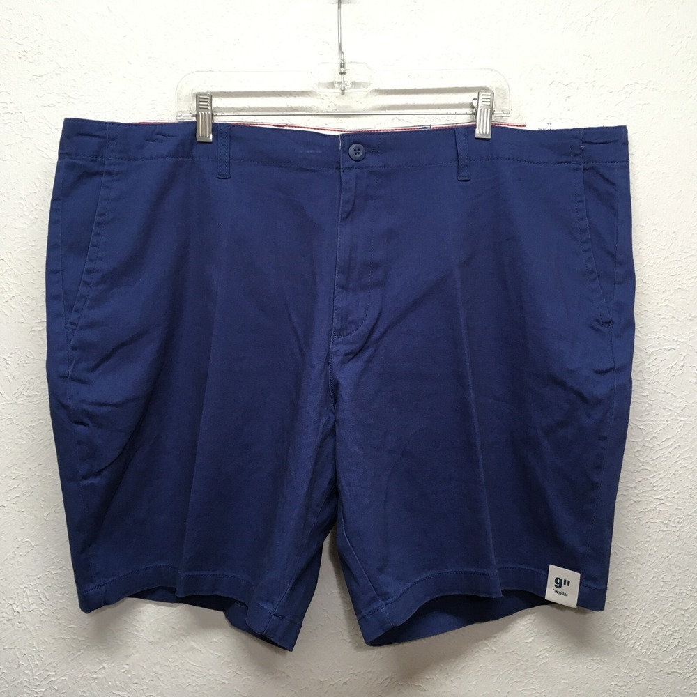 George Shorts Mens 46 Blue Flat Front Above‎ the Knee Stretch 9" Inseam